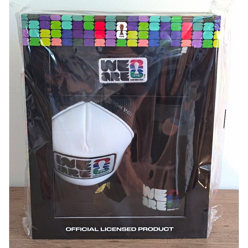 FIFA World Cup 26 Trucker Hat Beanie 20oz Tumbler Gift Set Soccer Black White